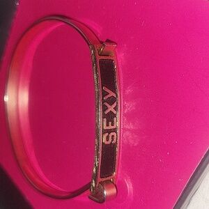 Metal bracelet SEXY gold tone black